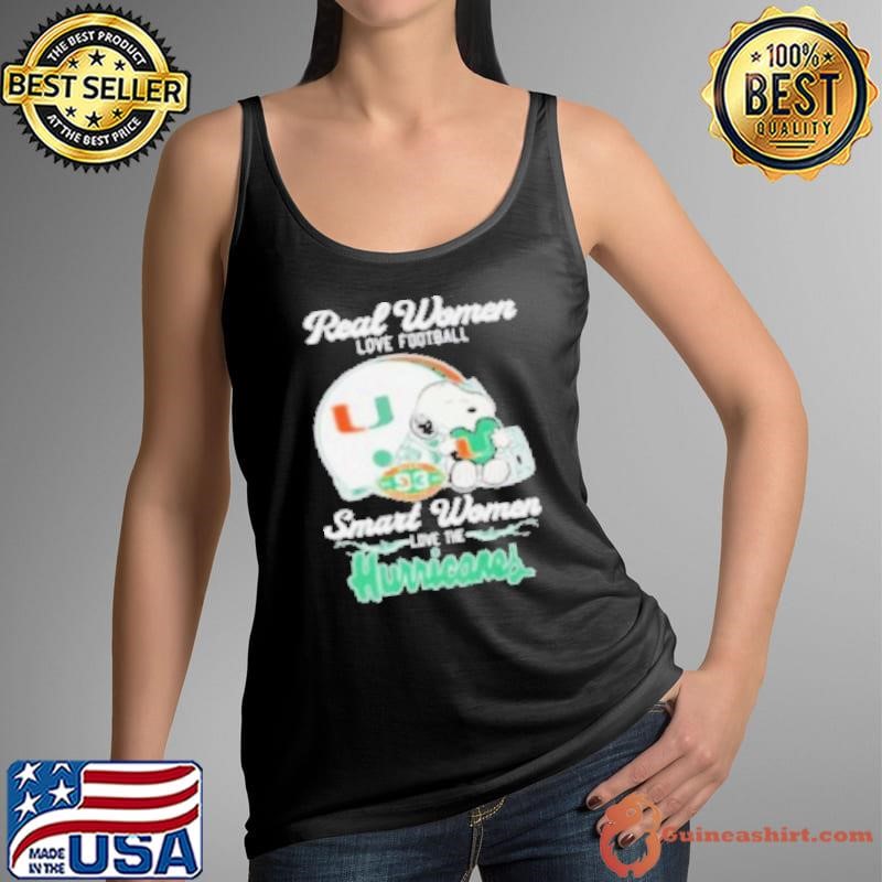 Real Women Love Football Smart Women Love The Miami Hurricanes X Snoopy Shirt