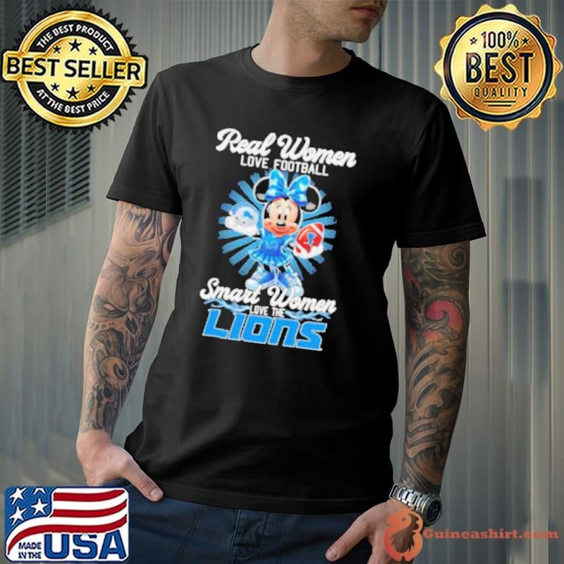 Real women love football smart women love Detroit Lions Mickey Unisex