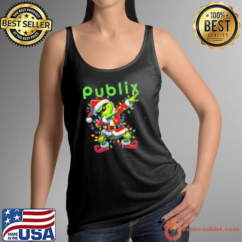 Santa Grinch Dabbing Publix Merry Christmas Light Tank Top