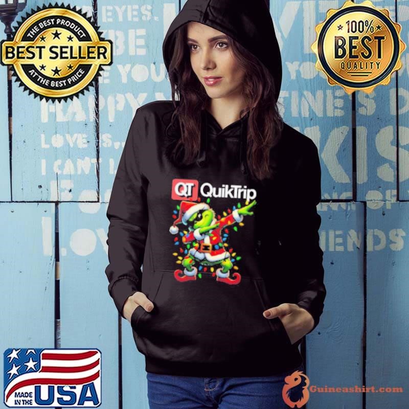Santa Grinch Dabbing QuikTrip Merry Christmas Light Hoodie