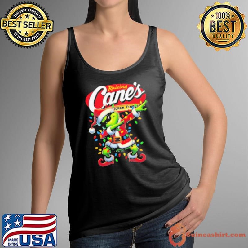 Santa Grinch Dabbing Raising Cane’s Chicken Fingers Merry Christmas Light Tank Top
