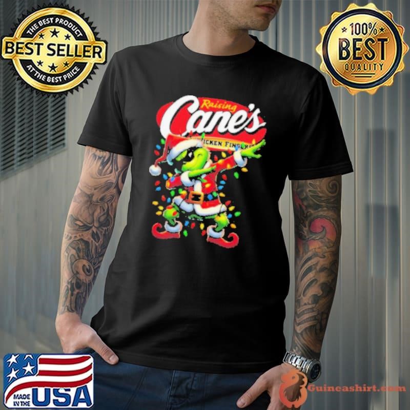 Santa Grinch Dabbing Raising Cane’s Chicken Fingers Merry Christmas Light Shirt
