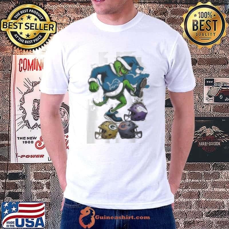Santa Grinch Detroit Lions Stomp On NFL Teams Christmas 2024 Unisex