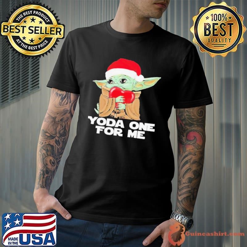 Santa Yoda hug heart Yoda one for Me Christmas Unisex