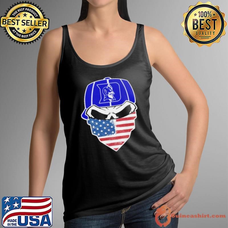 Skull Face Mask American Flag Hat Duke Blue Devils shirt