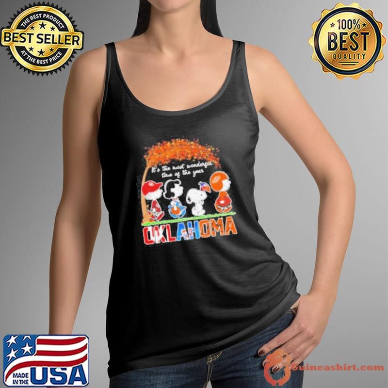 Snoopy Fall Oklahoma sports the most wonderful of the year Halloween shirt