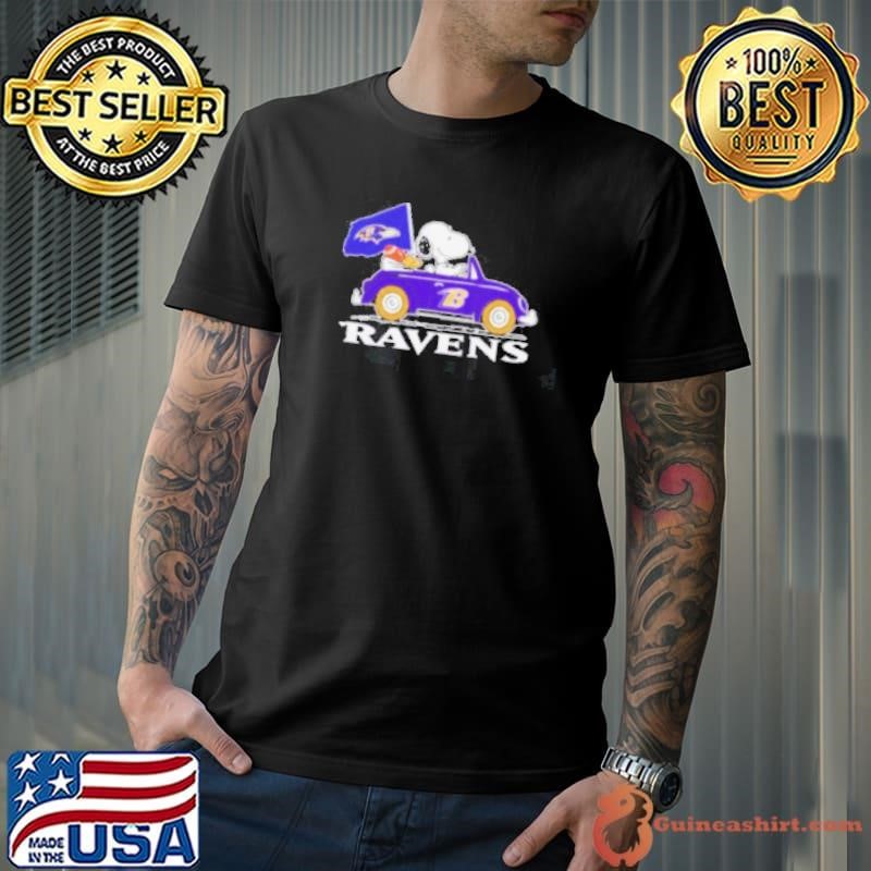 Snoopy and Woodstock driving car Baltimore Ravens Unisex