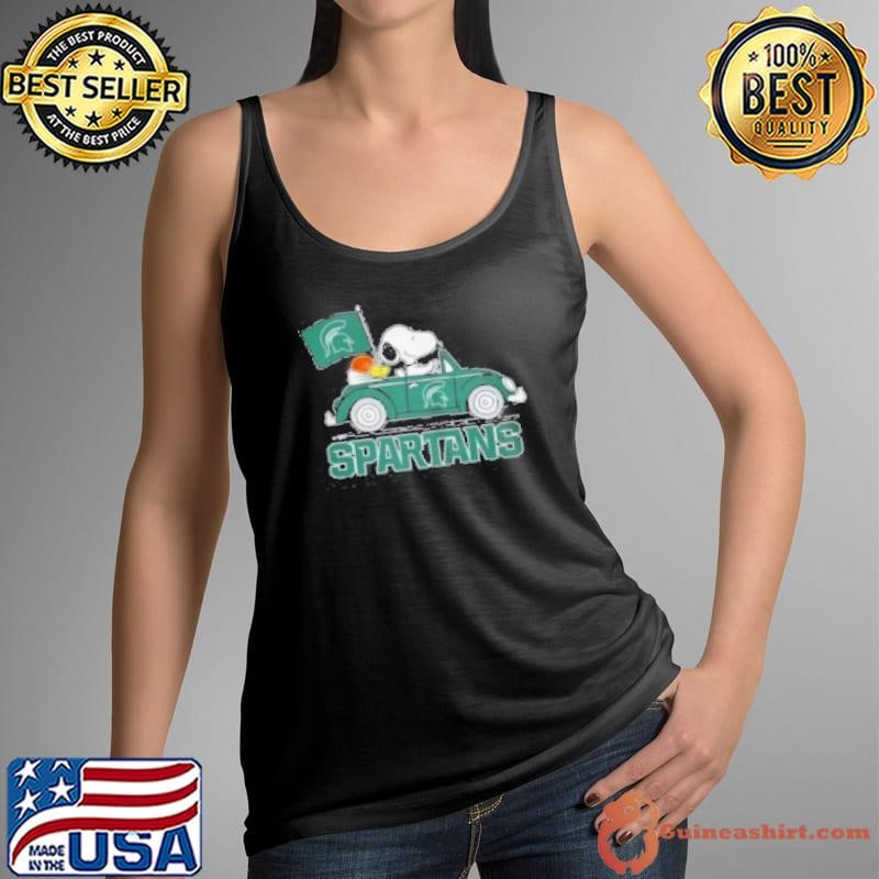 Spartans Peanuts Snoopy Car Cartoon Sports 2024 Shirt