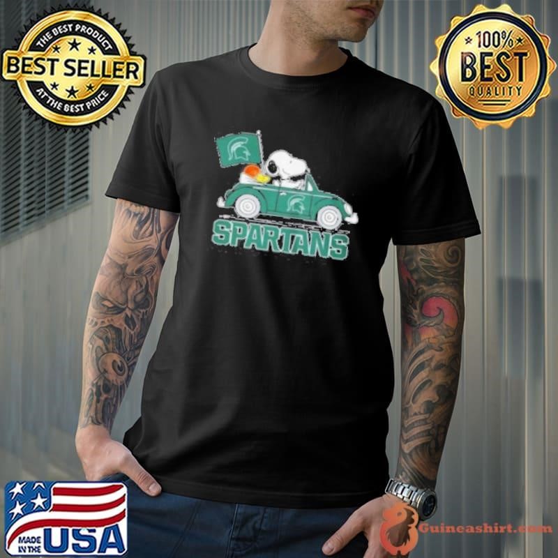Spartans Peanuts Snoopy Car Cartoon Sports 2024 Unisex