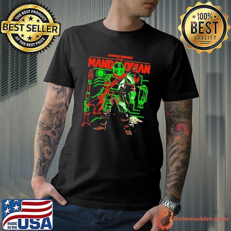 Star Wars The Mandalorian Neon Schematics Baby Yoda shirt