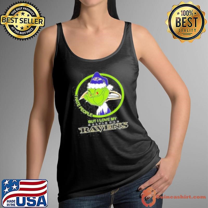 The Grinch I Hate People But I Love My Baltimore Ravens 2024 Tank Top