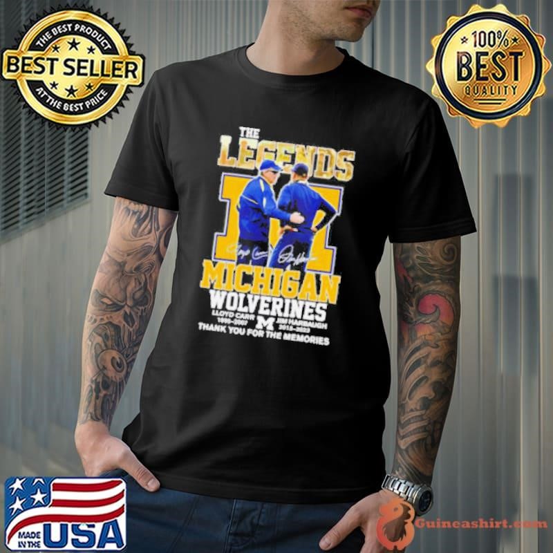The Legends Michigan Wolverines Lloyd Carr and Jim Harbaugh thank you for the memories shirt