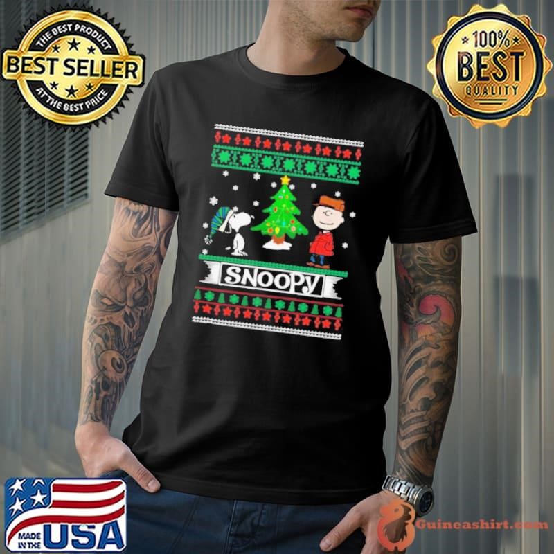 The Peanuts Charlie Brown And Snoopy Ugly Merry Christmas Tree shirt