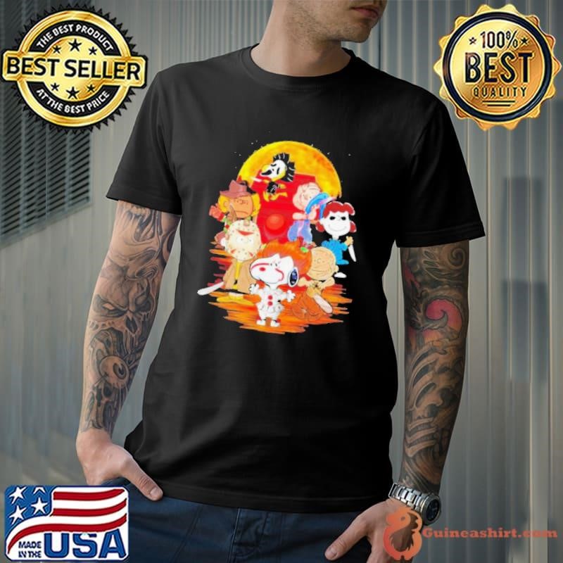 The Peanuts Snoopy And Friends Horror Face On The Moon shirt
