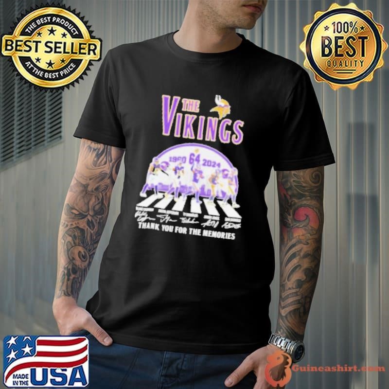The Vikings Football Abbey Road 64 Years 1960 2024 Thank You For The Memories Signatures Shirt