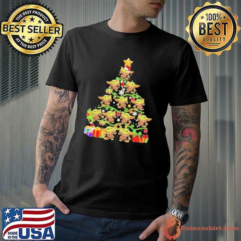 baby yoda christmas tree pine shirt