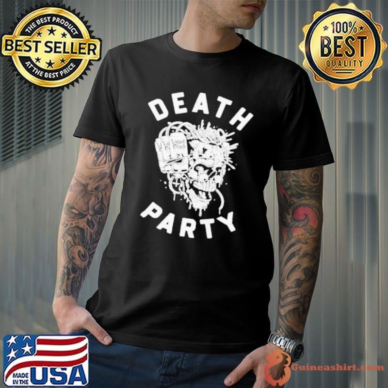 liquid death merch death party shirt