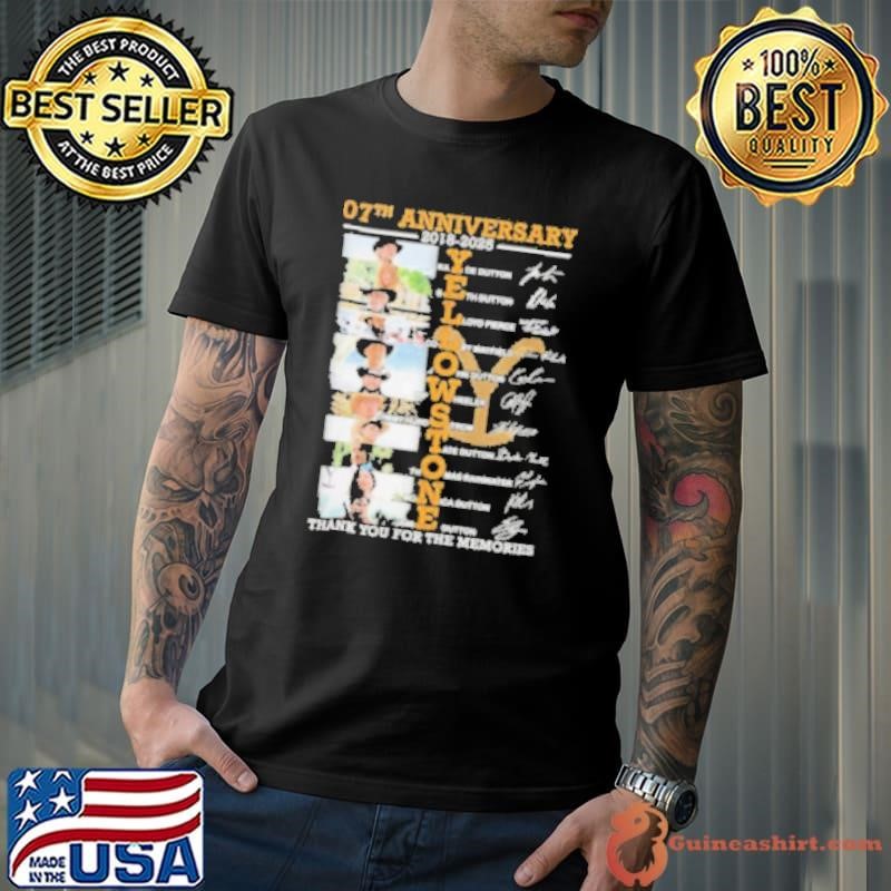 07th Anniversary 2018 2025 Yellowstone Signature Thank You For The Memories shirt