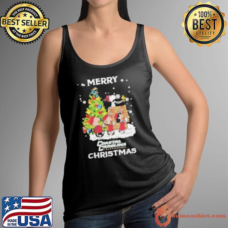 2024 Coastal Carolina Chanticleers Snoopy And Friends Merry Christmas Tank Top