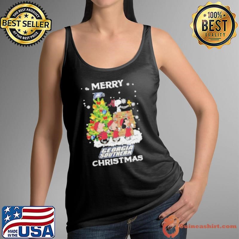 2024 Georgia Southern Eagles Snoopy And Friends Merry Christmas Tank Top