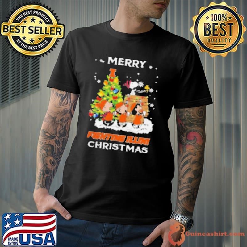 2024 Illinois Fighting Illini Snoopy And Friends Merry Christmas Shirt