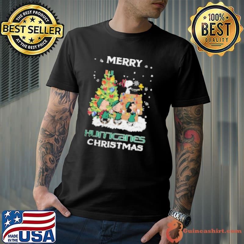 2024 Miami Hurricanes Snoopy And Friends Merry Christmas Shirt