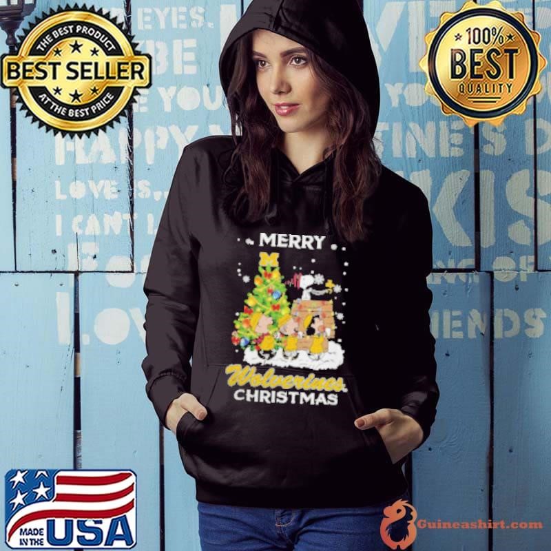 2024 Michigan Wolverines Snoopy And Friends Merry Christmas Hoodie