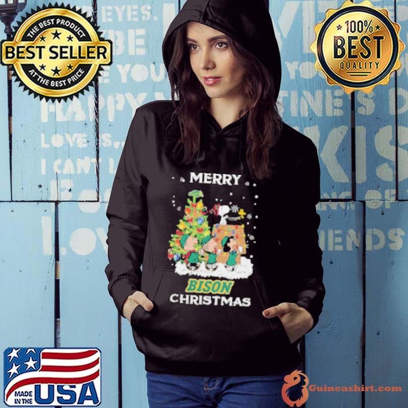 2024 North Dakota State Bison Snoopy And Friends Merry Christmas Hoodie
