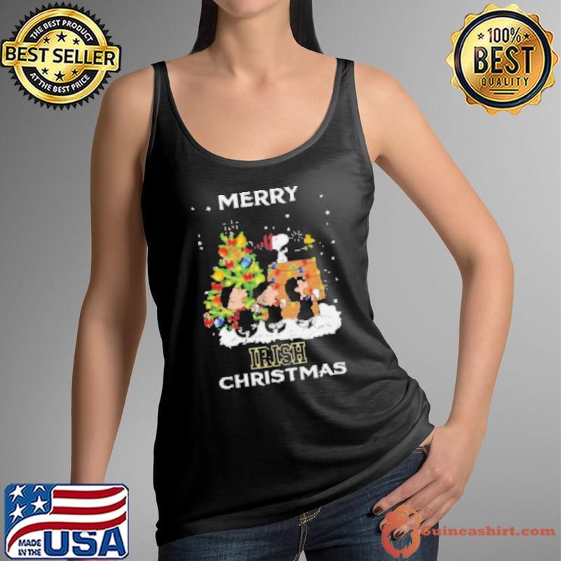 2024 Notre Dame Fighting Irish Snoopy And Friends Merry Christmas Tank Top