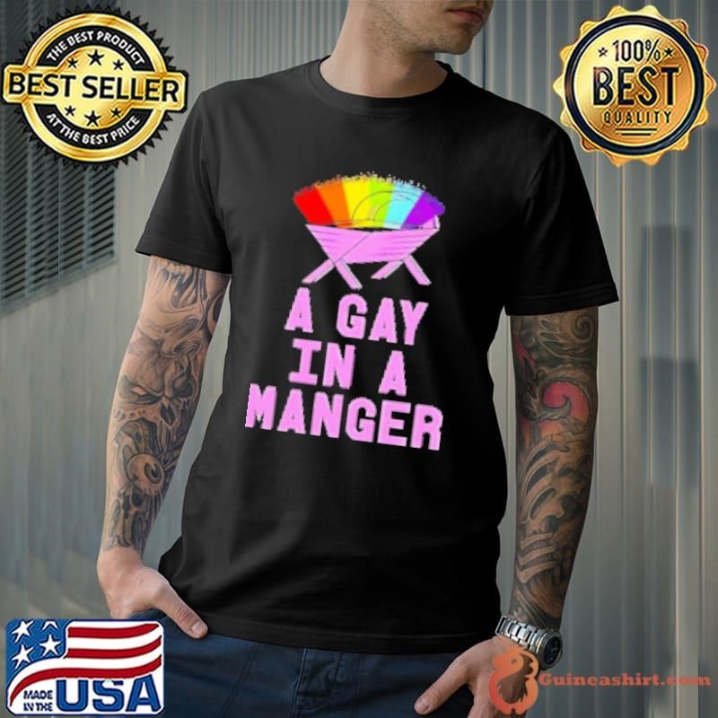 A gay in a manger Christmas jumper Shirt