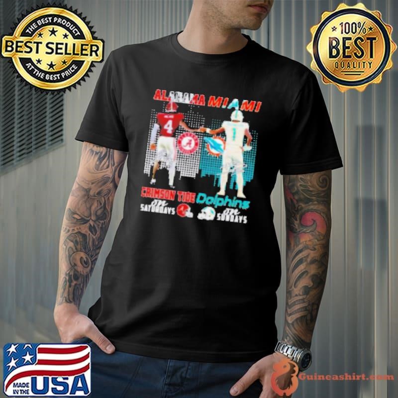 Alabama Crimson Tide Jalen Milroe x Miami Dolphins Tua Tagovailoa On Saturdays Signatures Unisex