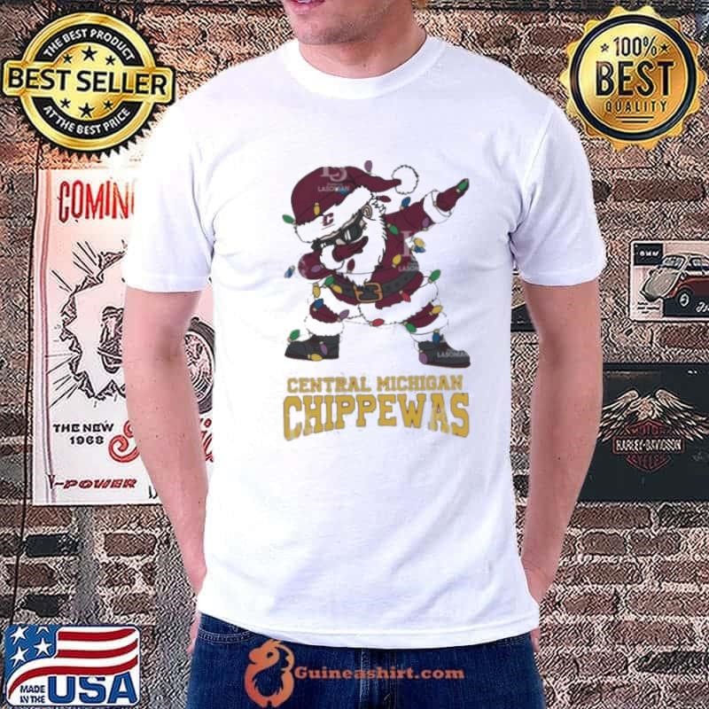 Central Michigan Chippewas Dabbing Santa Claus Ugly Christmas Light shirt