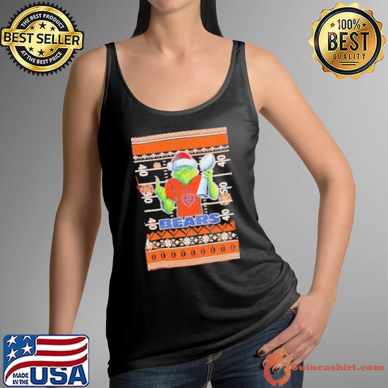 Chicago Bears X Grinch Christmas with Super Bowl Trophy ugly Christmas shirt
