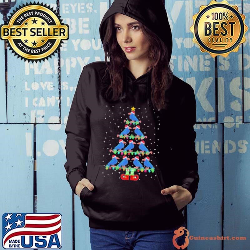 Christmas Tree Lights Santa Hat ELF Crow Xmas Tree Ugly Sweater Merry Christmas 2024 Hoodie