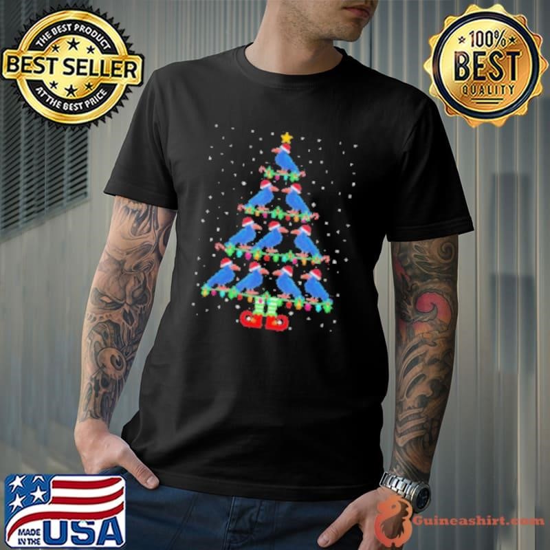Christmas Tree Lights Santa Hat ELF Crow Xmas Tree Ugly Sweater Merry Christmas 2024 Shirt