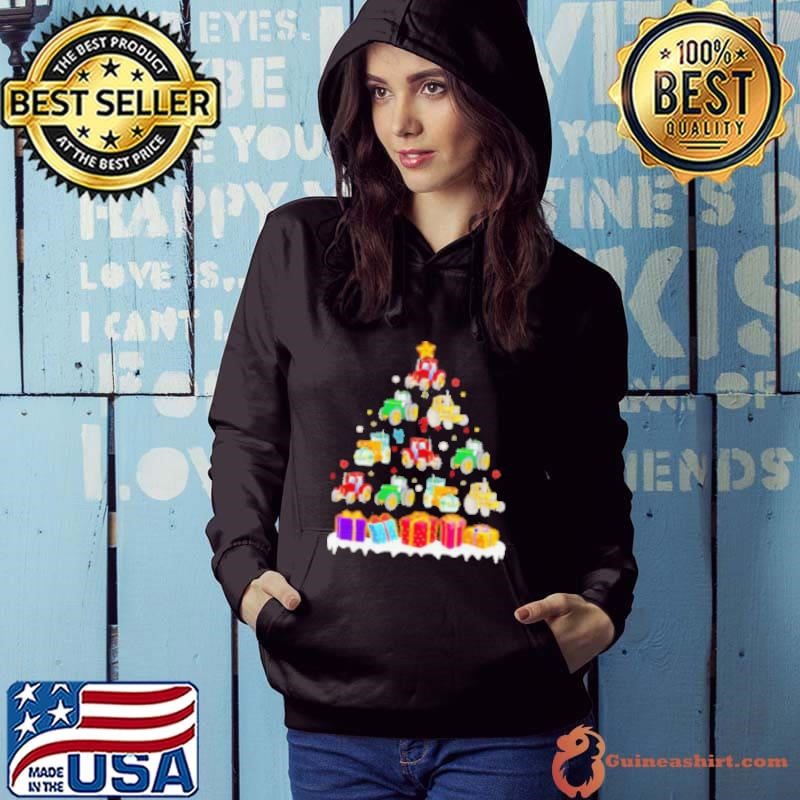 Christmas tree tractor gift shirt