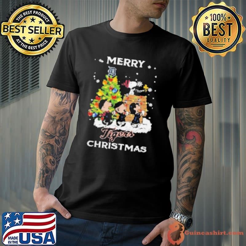 Detroit Tigers X Snoopy And Friends Merry Christmas 2024 Shirt