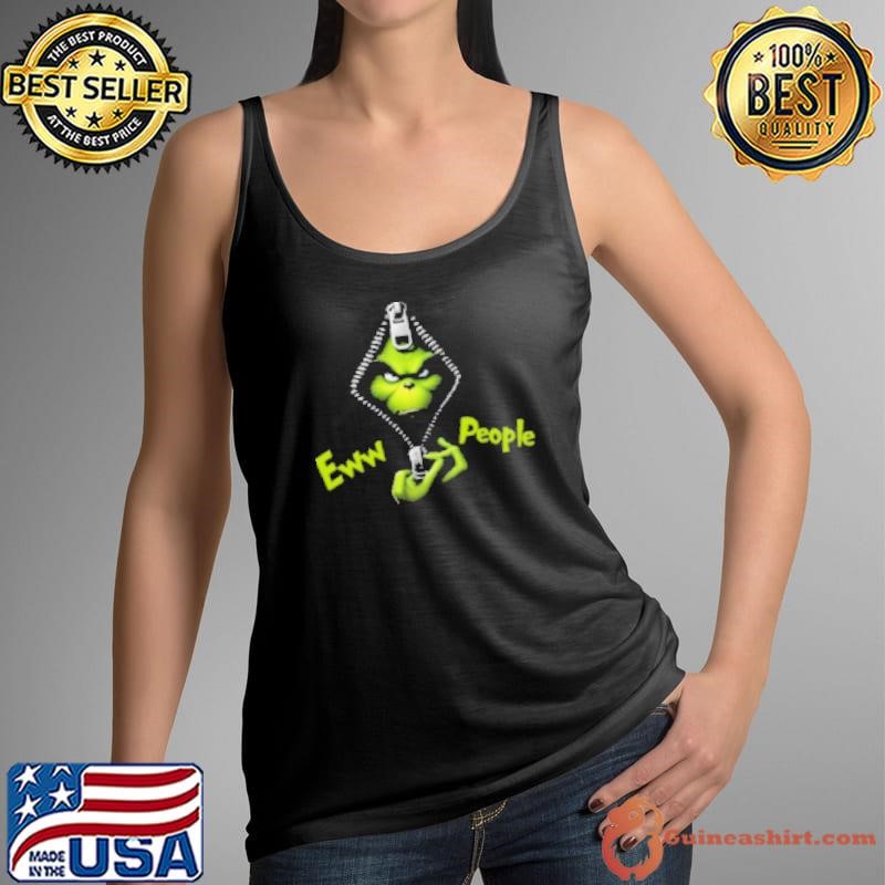Ew People Grinch, Grinch Open Zipper Shirt