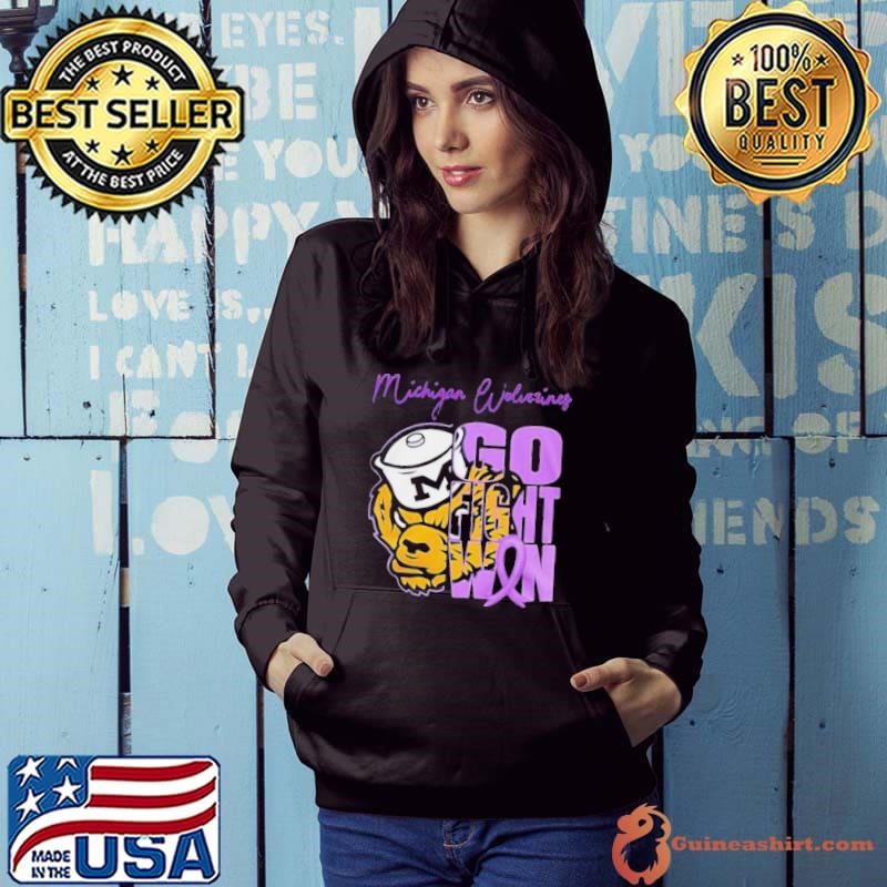 Funny Michigan Wolverines Tackle Pancreatic Cancer Go Fight Won Hoodie