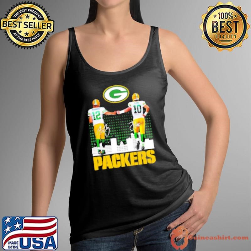 Green Bay Packers Aaron Rodgers x Jordan Love signature skyline Shirt