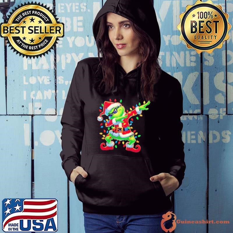 Grinch Christmas lights dabbing shirt