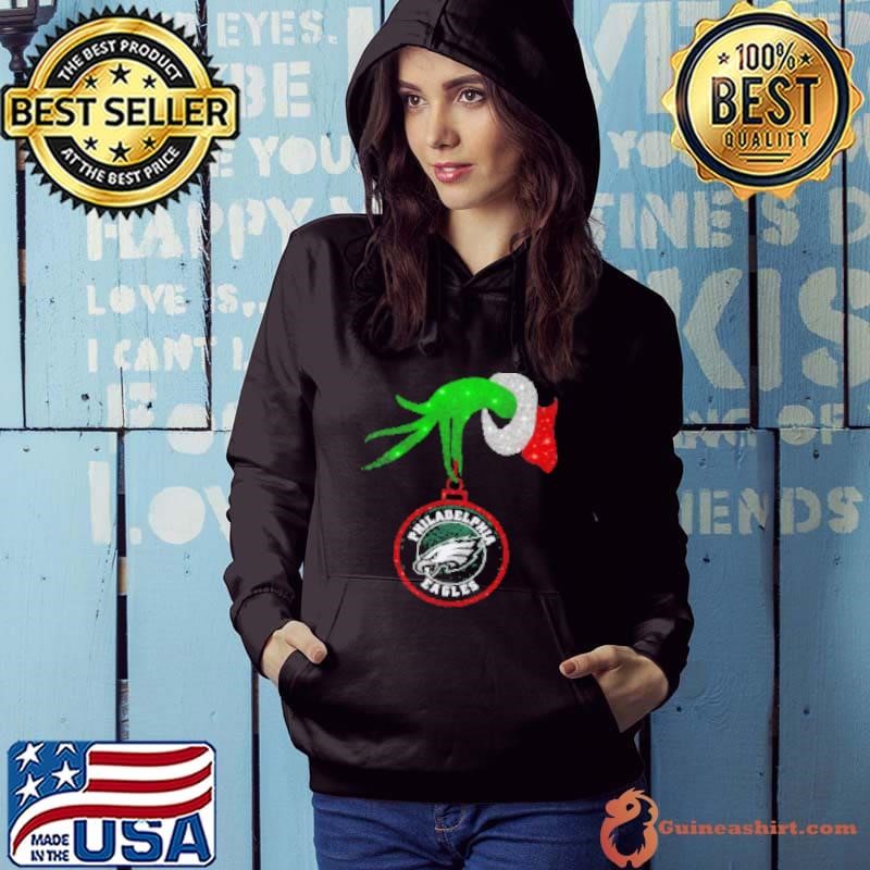 Grinch Hand Holding Philadelphia Eagles Christmas Shirt