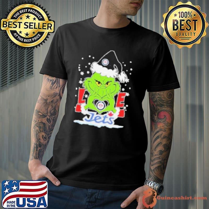 Grinch Hand Love Winnipeg Hockey Christmas Shirt