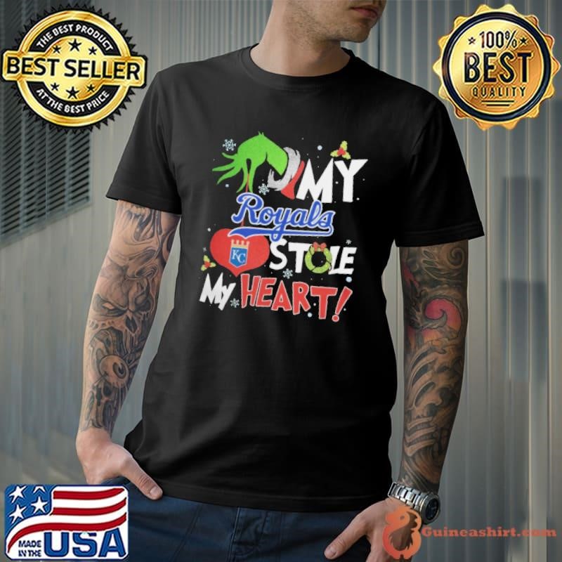 Grinch Hand My Kansas City Royals Stole My Heart Christmas 2024 Unisex