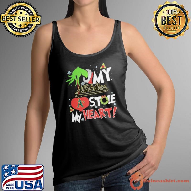 Grinch Hand My Oakland Athletics Stole My Heart Christmas 2024 Shirt