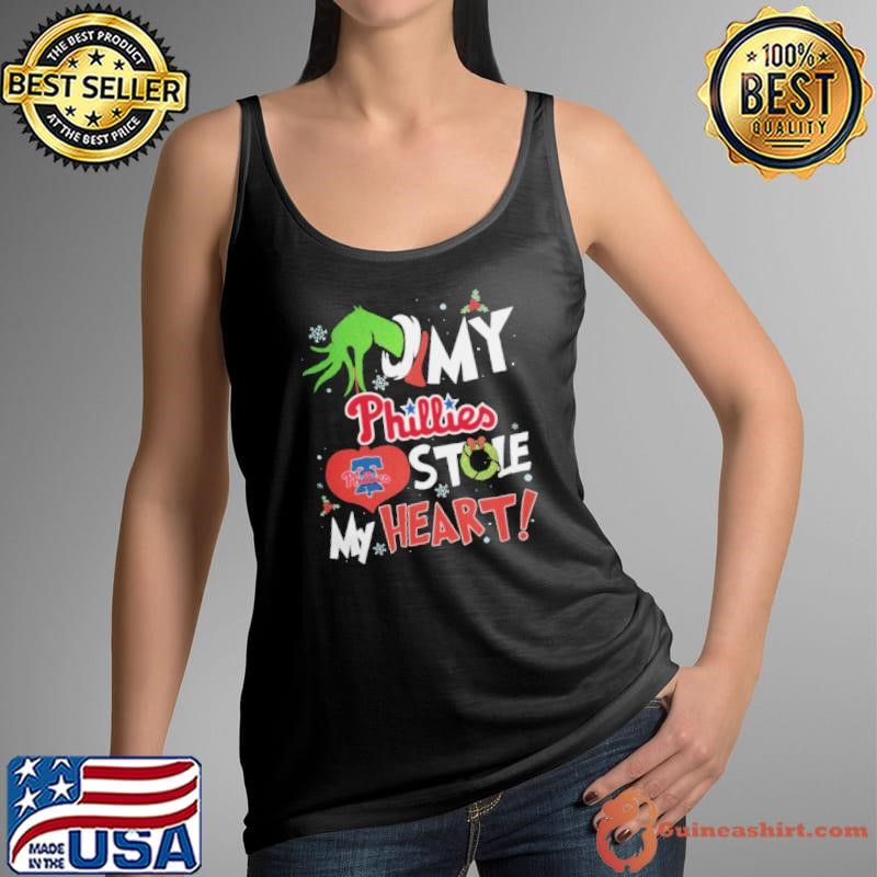 Grinch Hand My Philadelphia Phillies Stole My Heart Christmas 2024 Shirt
