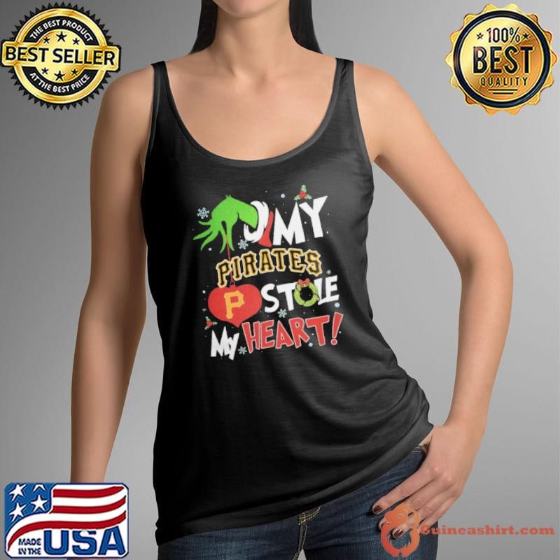 Grinch Hand My Pittsburgh Pirates Stole My Heart Christmas 2024 Shirt