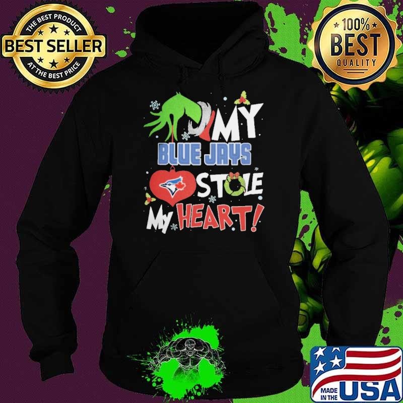 Grinch Hand My Toronto Blue Jays Stole My Heart Christmas 2024 Hoodie