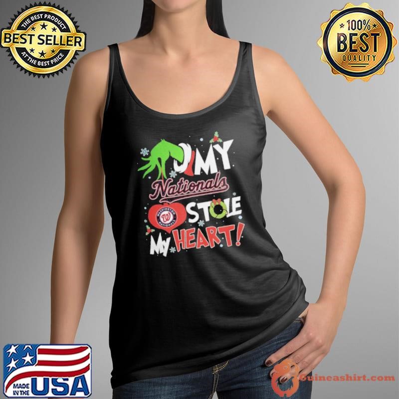 Grinch Hand My Washington Nationals Stole My Heart Christmas 2024 Shirt