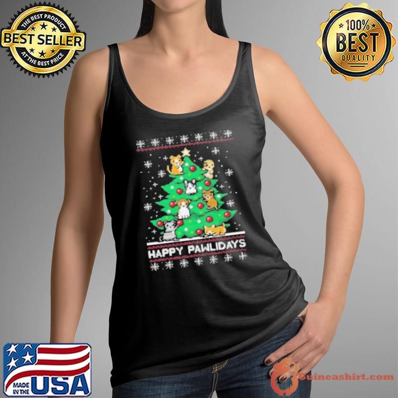 Happy Pawlidays Ugly Christmas Tank Top